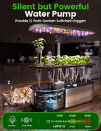 LPH-SE WiFi Hydroponik Anzuchtsystem 12 Hülsen Smart Herb Garden Kit Indoor 24W LED 5,5L Tank Pumpsystem Timer