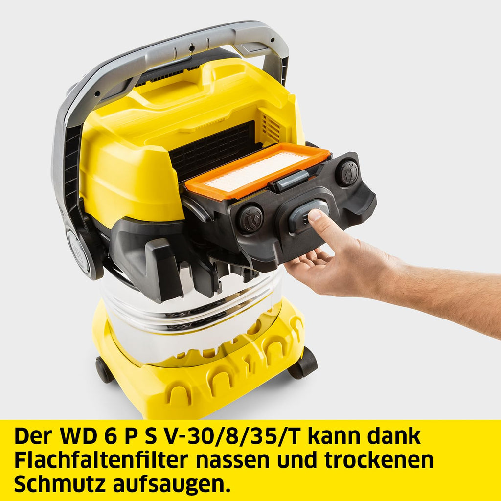 Nass und Trockensauger WD 6 P S V 30 8 35 T für maximale Reichweite in Werkstatt Haushalt Auto Garten