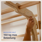 Sprossenwand für Erwachsene und Kinder mit Klimmzugstange und Dip Extension Kletterwand fürs Kinderzimmer