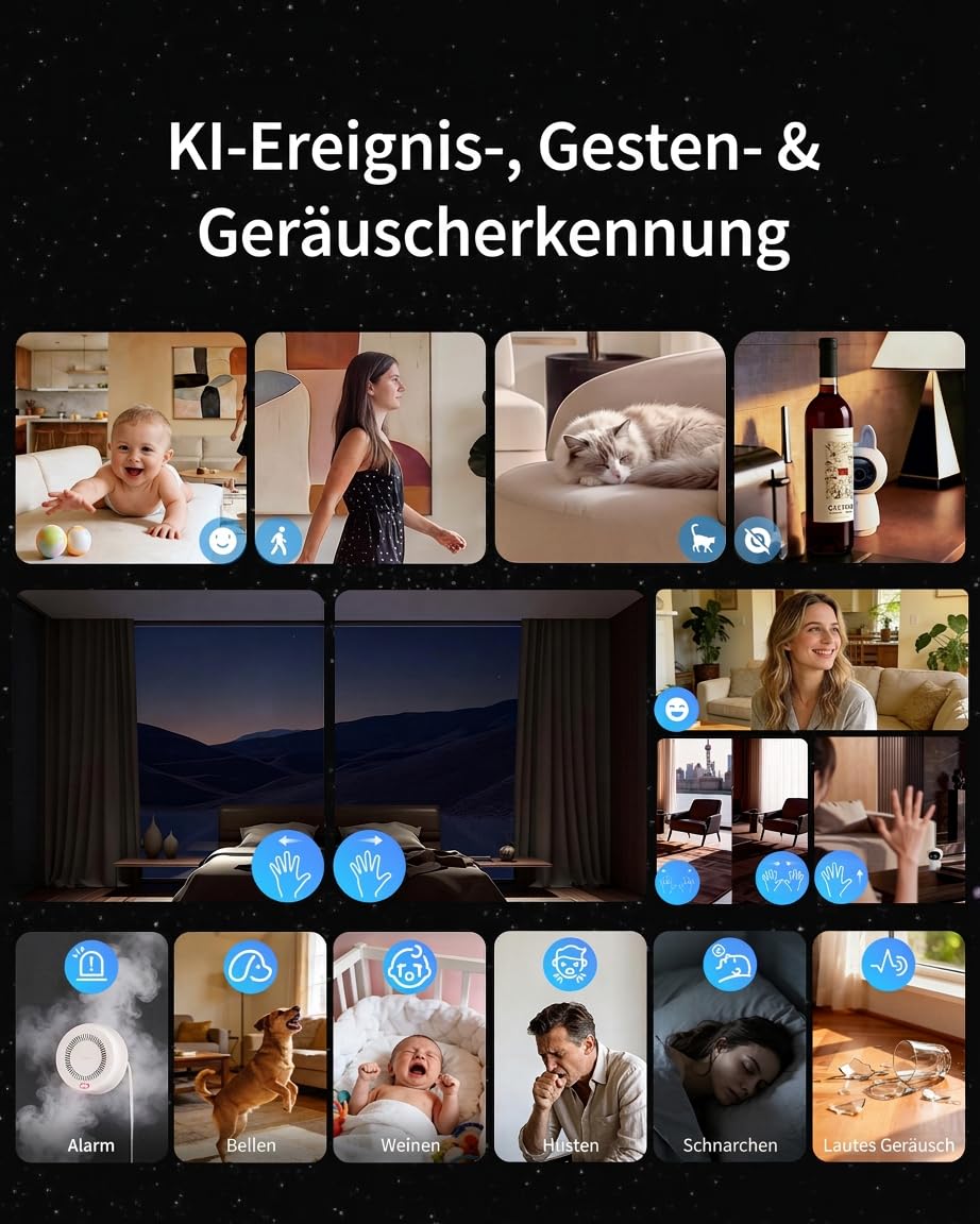 4K Überwachungskamera Innen G350 UHD Dual Objektiv Kamera Hub für Smart Home Sicherheitssystem