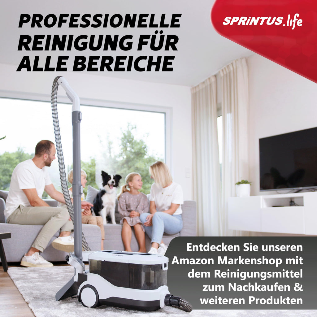 SPOTTY Nasssauger Polsterreiniger 170 mbar Saugleistung Teppich Tierhaar Auto Hartboden 67 dB Waschsauger