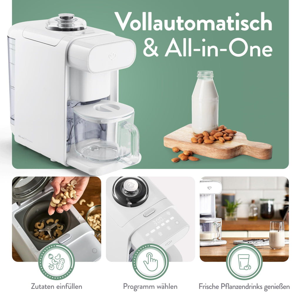 Pflanzenmilchbereiter Mila 600ml 6 Programme automatische Reinigung LED Touch Timer Nussmilch Soja Haferdrinks