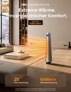 Heizlüfter energiesparend 2000W PTC Keramik 25 dB leise 120° Oszillation Thermostat 12H Timer Fernbedienung
