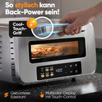 Pizzaofen Elektro 400°C echter Pizzastein inkl. Pizzaheber variable Zeit und Temperatur unter 5 Min PC PO 1323
