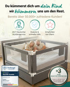 Bettgitter Rausfallschutz Boxspringbett 180x200 cm 3 Seiten Stange laborgeprüft Elternbett deutsche Anleitung