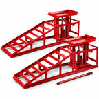 2x Auffahrrampe mit hydraulischem Wagenheber höhenverstellbar bis 2 T für Auto Kfz Werkstatt