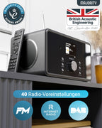 Bard Internetradio mit WLAN DAB+ UKW 2.1 100W Spotify Connect Digitalradio Stereo Musikstreaming