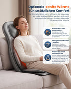 Shiatsu Massagesitzauflage mit Wärme für Rücken Nacken Schulter Entspannung Stressabbau ergonomisch