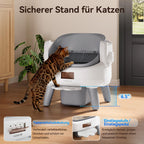 Selbstreinigende Katzentoilette mit offenem Einstieg und Einstiegstufe für Katzen automatische Reinigung leise
