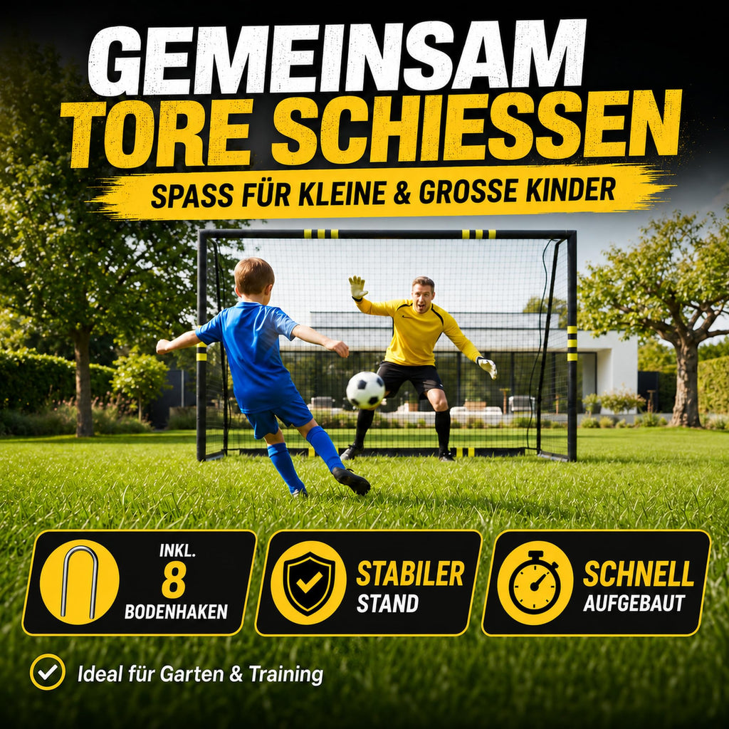 Fußballtor für Kinder rostfrei und wetterfest für den Garten in 3 Größen stabil und langlebig