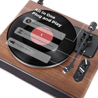 Plattenspieler mit integrierten Lautsprechern Vinyl Schallplattenspieler kompakter Phono Plattenspieler