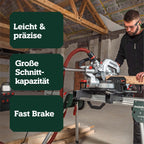 Kappsäge und Gehrungssäge KGS 254 M Zugfunktion 254 mm Sägeblatt für präzise Schnitte in Holz und Werkstatt
