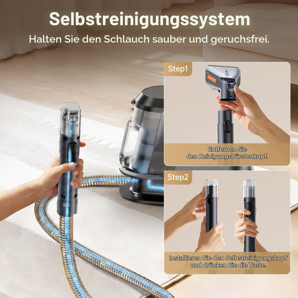 Y100Pet Polsterreiniger 22 kPa Teppichreiniger Waschsauger geräuscharm Schlauch Flecken Sofa Teppich