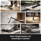 S10 Dampfreiniger mit 9 Aufsätzen superheißer Dampf 16.000 Pa Schwarz vielseitig einsetzbar
