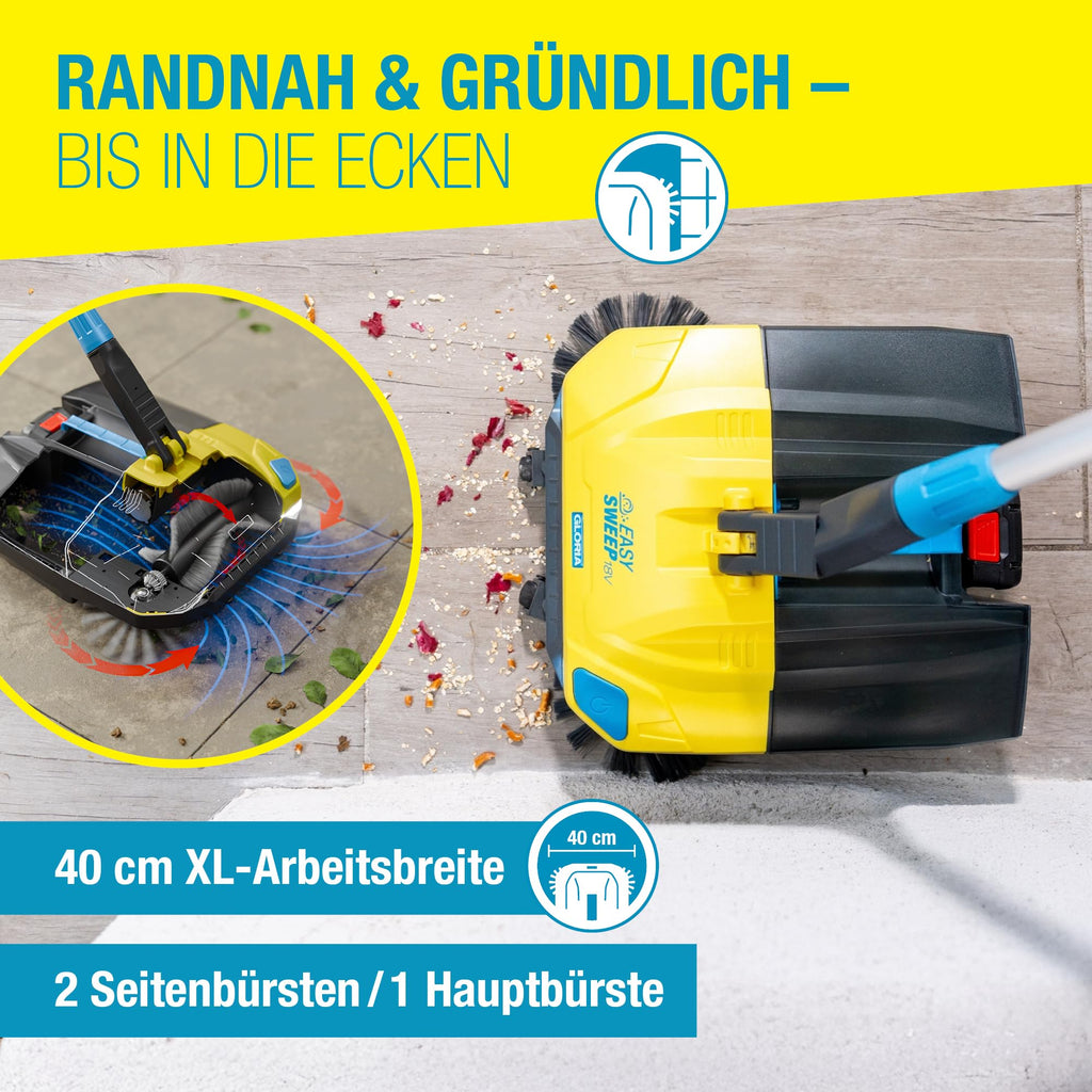 Kehrmaschine EasySweep 18V Set Akku Kehrbesen inklusive 18V Akku für effektive und einfache Reinigung