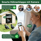 1080P Kamera Automatische Hühnerklappe mit Solar und WiFi App Steuerung für Hühnerstall und Stalltür