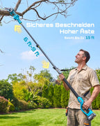 Akku Hochentaster Kettensäge Elektrisch 4 in 1 Teleskopsäge für Garten Ast Baum Baumpflege