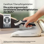 CareStyle 7 Pro IS 7282 BL Dampfbügeleisen FreeGlide 3D iCare abnehmbarer 2 L Tank 600 g/min 2700 W Blau Weiß