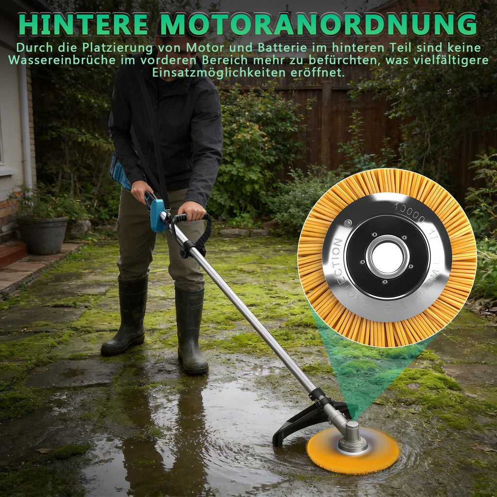 Akku Rasentrimmer 1380W Freischneider mit 2 x 4Ah Akkus für kabellose Gartenpflege und Rasenpflege
