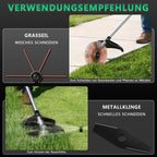 Akku Rasentrimmer 1380W Freischneider mit 2 x 4Ah Akkus für kabellose Gartenpflege und Rasenpflege