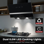 Dunstabzugshaube 60 cm 450 m³ pro Stunde mit Gestensteuerung und Touchscreen Energieklasse A+++ für Küche
