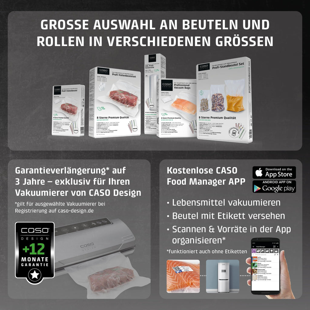 VRH 800 Advanced Pro Vakuumierer 20l/min Doppelkolbenpumpe 0,9 bar Doppelnaht 30 cm Rollenbox Cutter Edelstahl