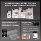 VRH 800 Advanced Pro Vakuumierer 20l/min Doppelkolbenpumpe 0,9 bar Doppelnaht 30 cm Rollenbox Cutter Edelstahl