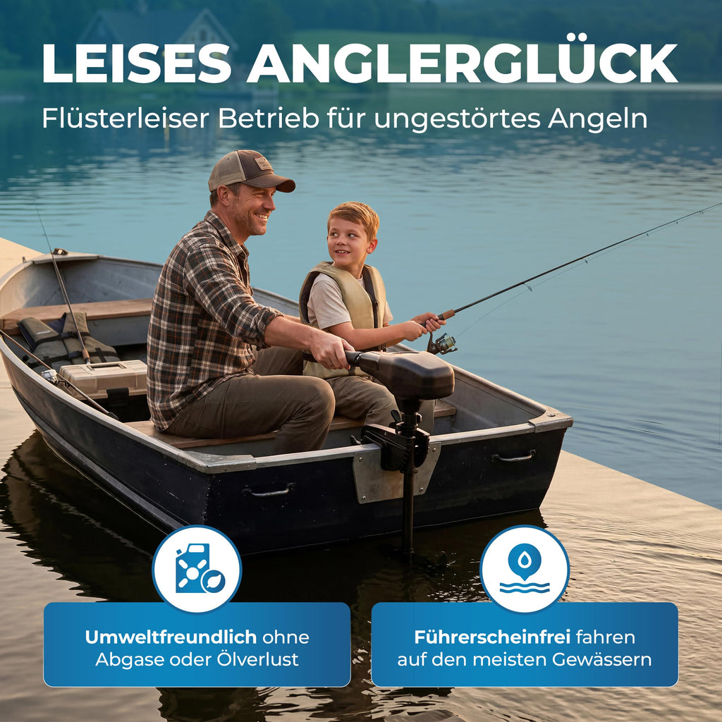 Elektromotor TRS 68 lbs Außenborder 768 W salzwasserfest LED Batterieanzeige 12V 5 Vorwärts 3 Rückwärtsgänge