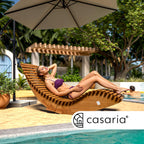 Sonnenliege mit Schaukelfunktion FSC zertifiziert braun Gartenliege Relaxliege für Garten und Terrasse