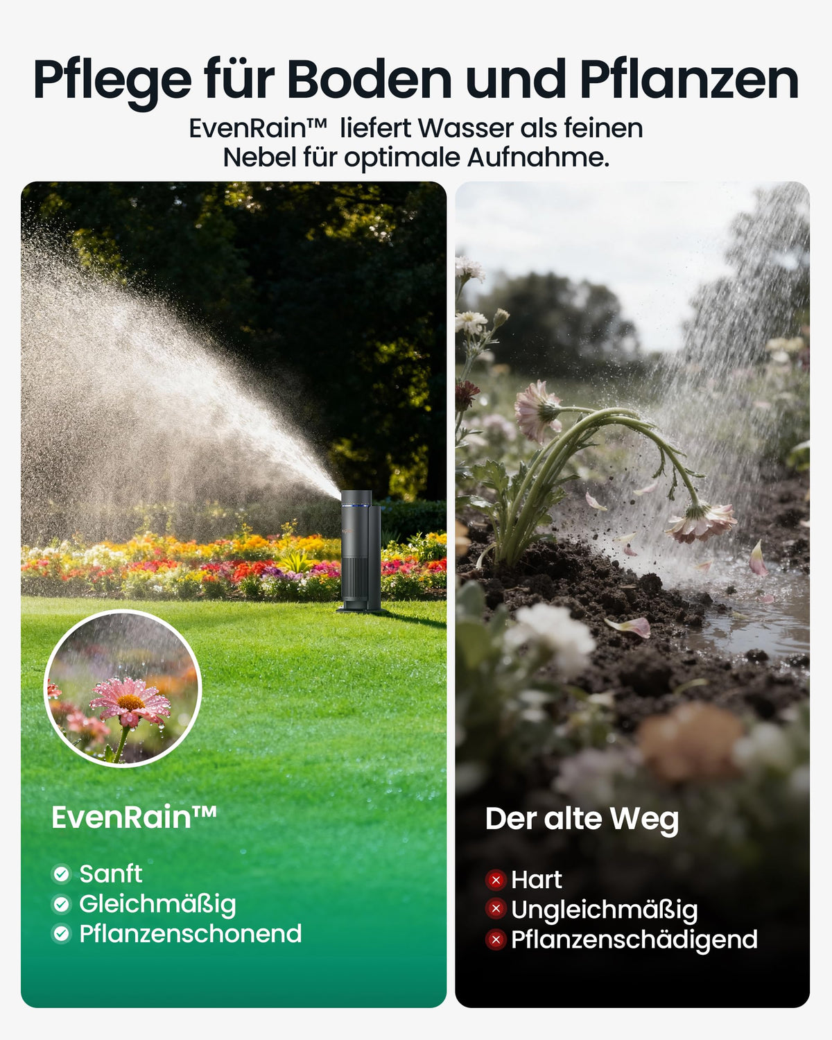 IrriSense 2 smartes Mehrzonen Bewässerungssystem mit Appsteuerung Zeitplanung Regensensor für Rasen bis 445 qm