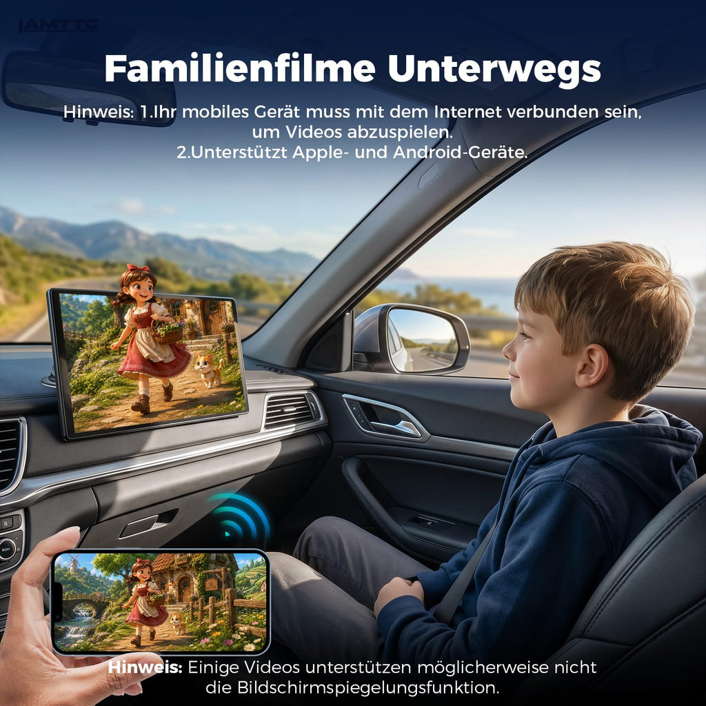 2026 Upgrade 11 Zoll Wireless CarPlay Display Android Auto Navigation Bluetooth AUX für alle Fahrzeuge