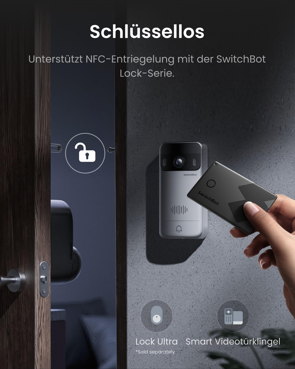 WLAN Türklingel mit Kamera 2K Video Türklingel für Haustür Wohnung Zuhause mit klarer Videoqualität