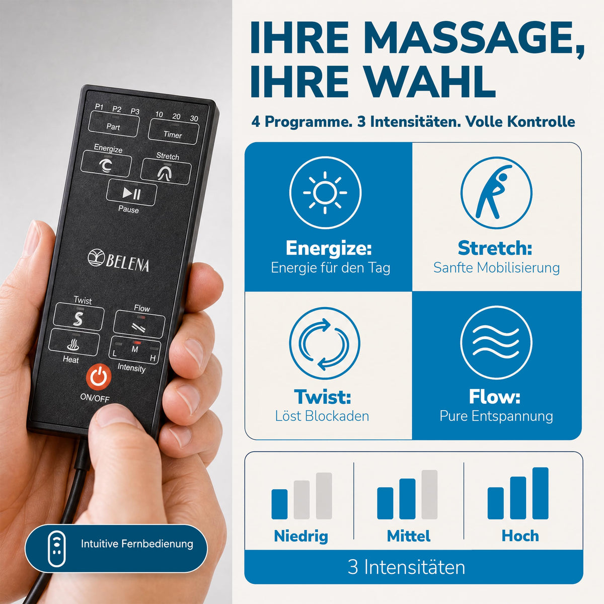 Air Stretch elektrische Ganzkörpermassagematte mit Wärmefunktion und Yoga Dehnung für Schultern Rücken Nacken