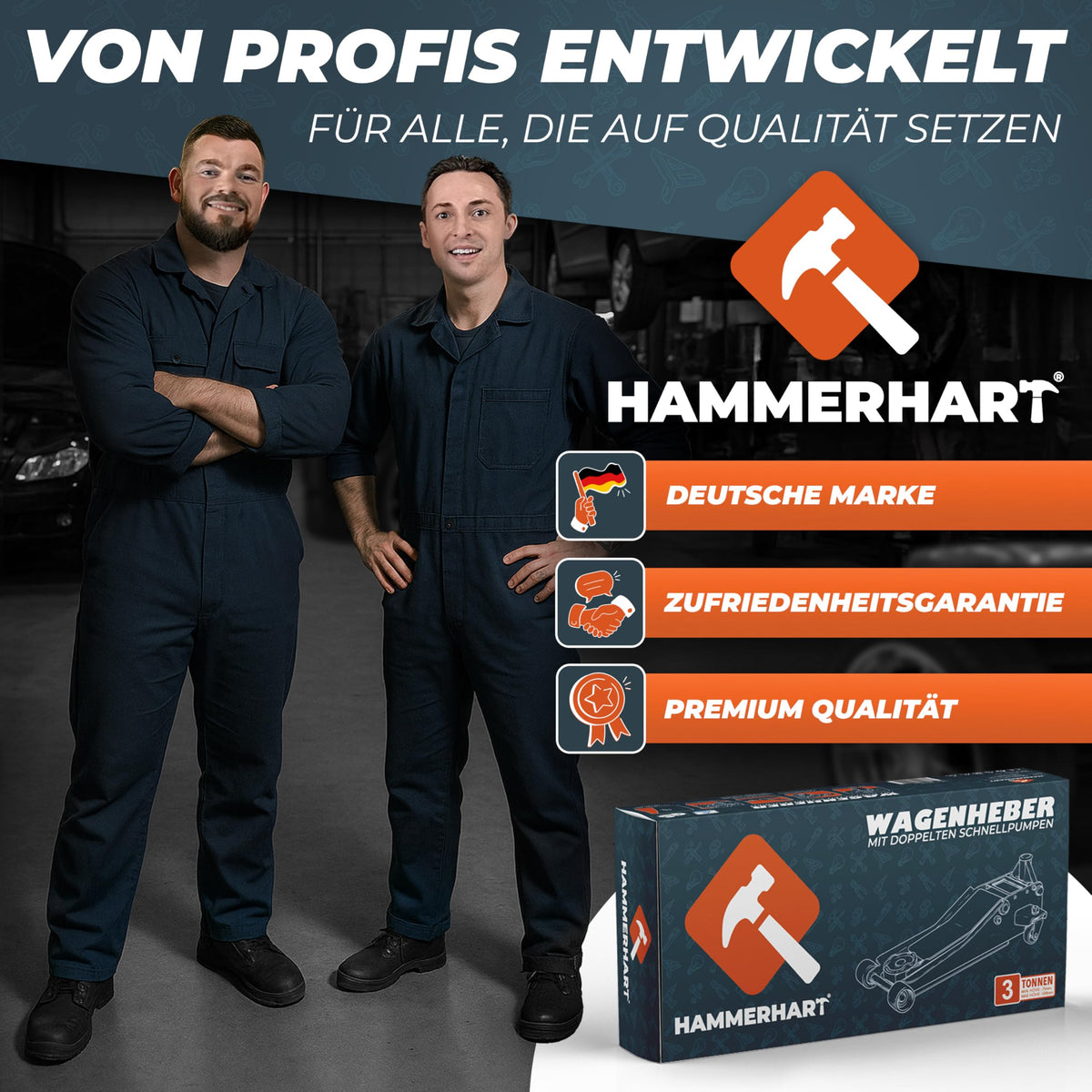 Hydraulischer Wagenheber 3T TÜV Rangierwagenheber 75 bis 505mm flach 360 Grad Rollen 2 Kolben Gummi T Griff