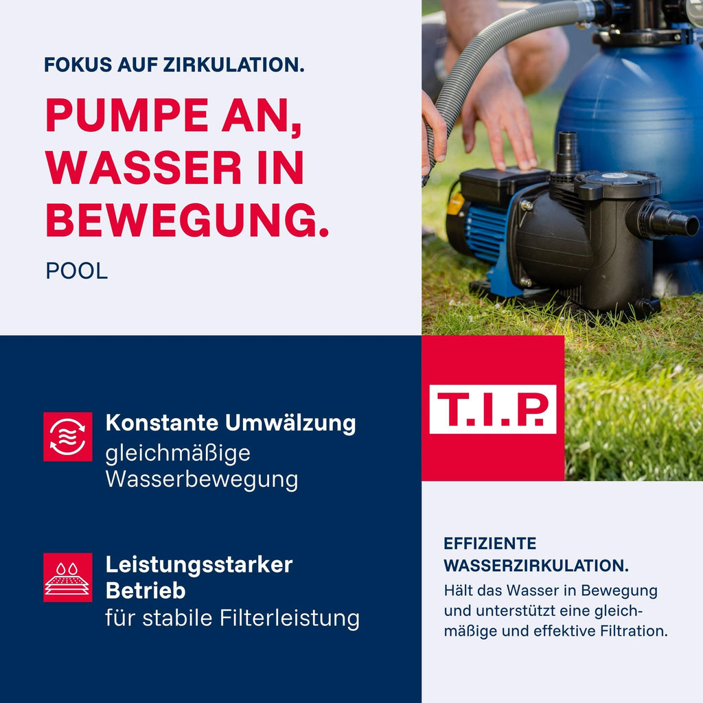 Poolpumpe mit Timer selbstansaugende Filterpumpe 10000 Liter pro Stunde für sauberes Poolwasser