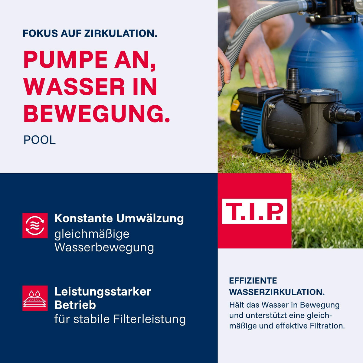 Poolpumpe mit Timer selbstansaugende Filterpumpe 10000 Liter pro Stunde für sauberes Poolwasser
