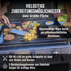 Hochwertiger Gasgrill Plancha Griddle 3400 mit Gusseisenplatte für Outdoor Grillen BBQ Garten