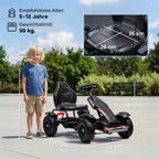 Gokart Tretauto Kinderfahrzeug mit Handbremse Pedal Gokart Schwarz