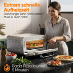 Pizzaofen Elektro 400°C echter Pizzastein inkl. Pizzaheber variable Zeit und Temperatur unter 5 Min PC PO 1323