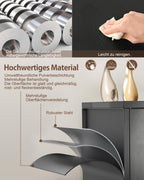 Stahlschrank 5 Ebenen mit Schloss Doppeltüren verstellbare Einlegeböden Werkzeugschrank 80x40x181,5 cm Schwarz