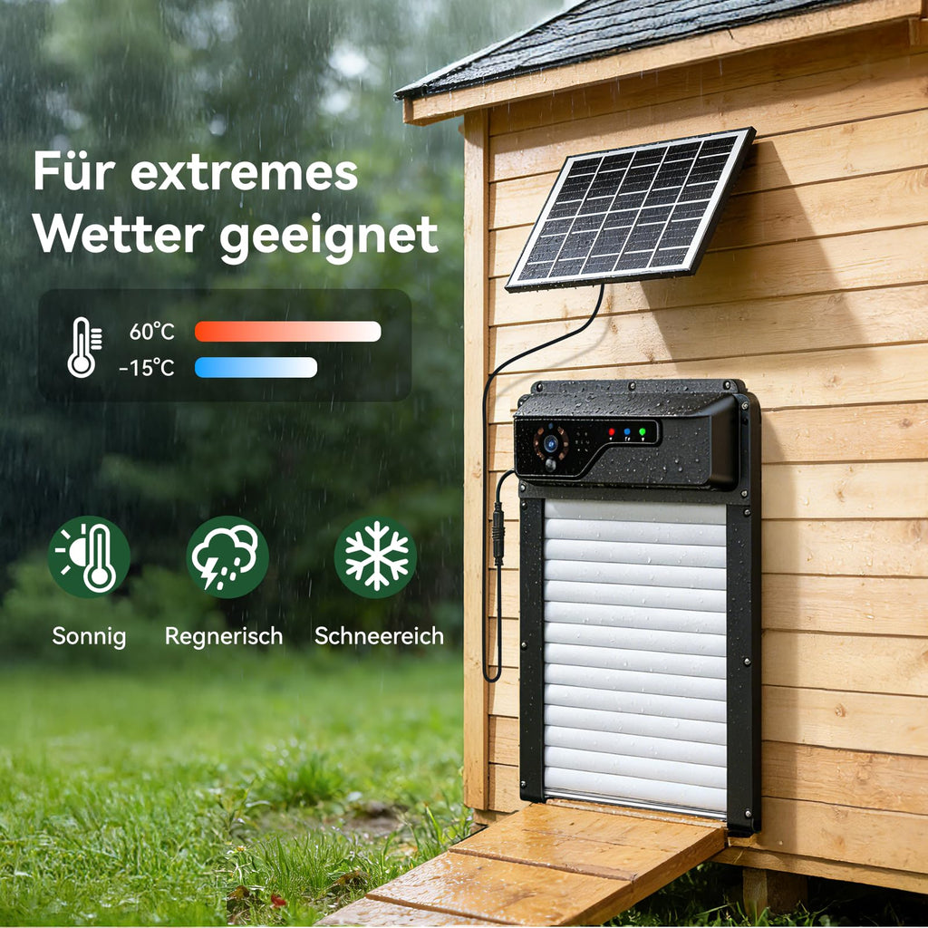 1080P Kamera Automatische Hühnerklappe mit Solar und WiFi App Steuerung für Hühnerstall und Stalltür