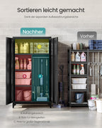 Mehrzweckschrank Metallschrank mit 2 Türen und 5 Fächern und viel Stauraum für Wohnzimmer Büro Flur