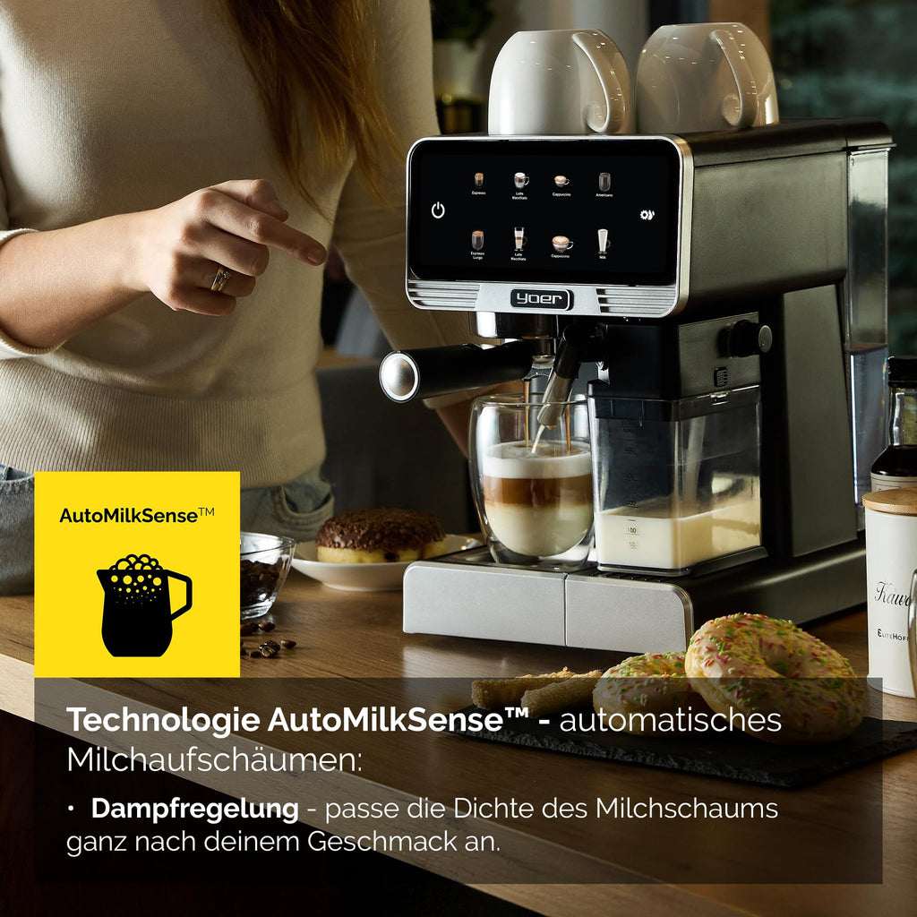 Kaffeevollautomat mit Milchsystem 8 automatische Programme für Espresso Cappuccino Latte Macchiato