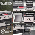Hochwertiger Gasgrill Plancha Griddle 3400 mit Gusseisenplatte für Outdoor Grillen BBQ Garten