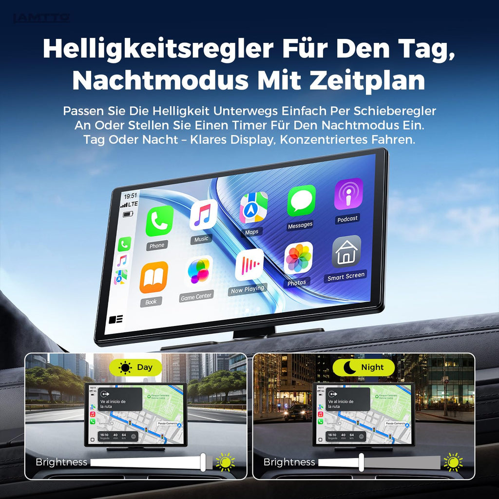 2026 Upgrade 11 Zoll Wireless CarPlay Display Android Auto Navigation Bluetooth AUX für alle Fahrzeuge