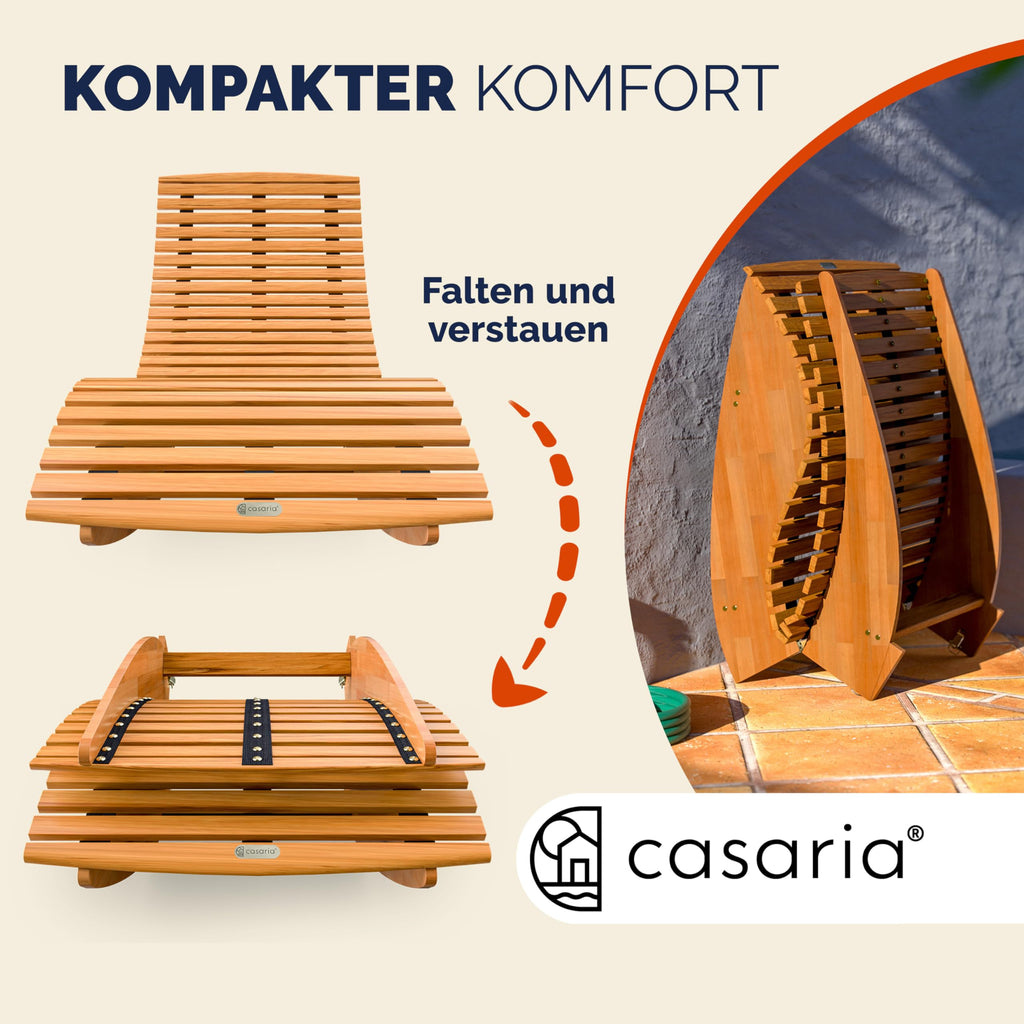Sonnenliege mit Schaukelfunktion FSC zertifiziert braun Gartenliege Relaxliege für Garten und Terrasse