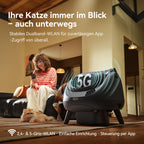Selbstreinigendes Katzenklo XXL, offenes Top Design, 5 GHz WLAN, 12L, für alle Streuarten, Mehrkatzen, grau