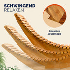 Sonnenliege mit Schaukelfunktion FSC zertifiziert braun Gartenliege Relaxliege für Garten und Terrasse