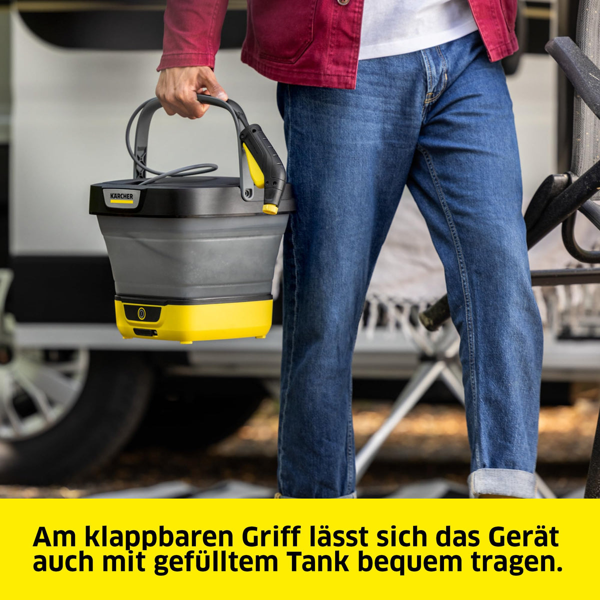 Druckreiniger OC 3 Foldable PJ Lithium Ionen Akku Niederdruck 2 l/h 2,2 kg Wassertank 8 l Schlauch 1,8 m Düsen