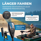 Elektromotor TRS 68 lbs Außenborder 768 W salzwasserfest LED Batterieanzeige 12V 5 Vorwärts 3 Rückwärtsgänge
